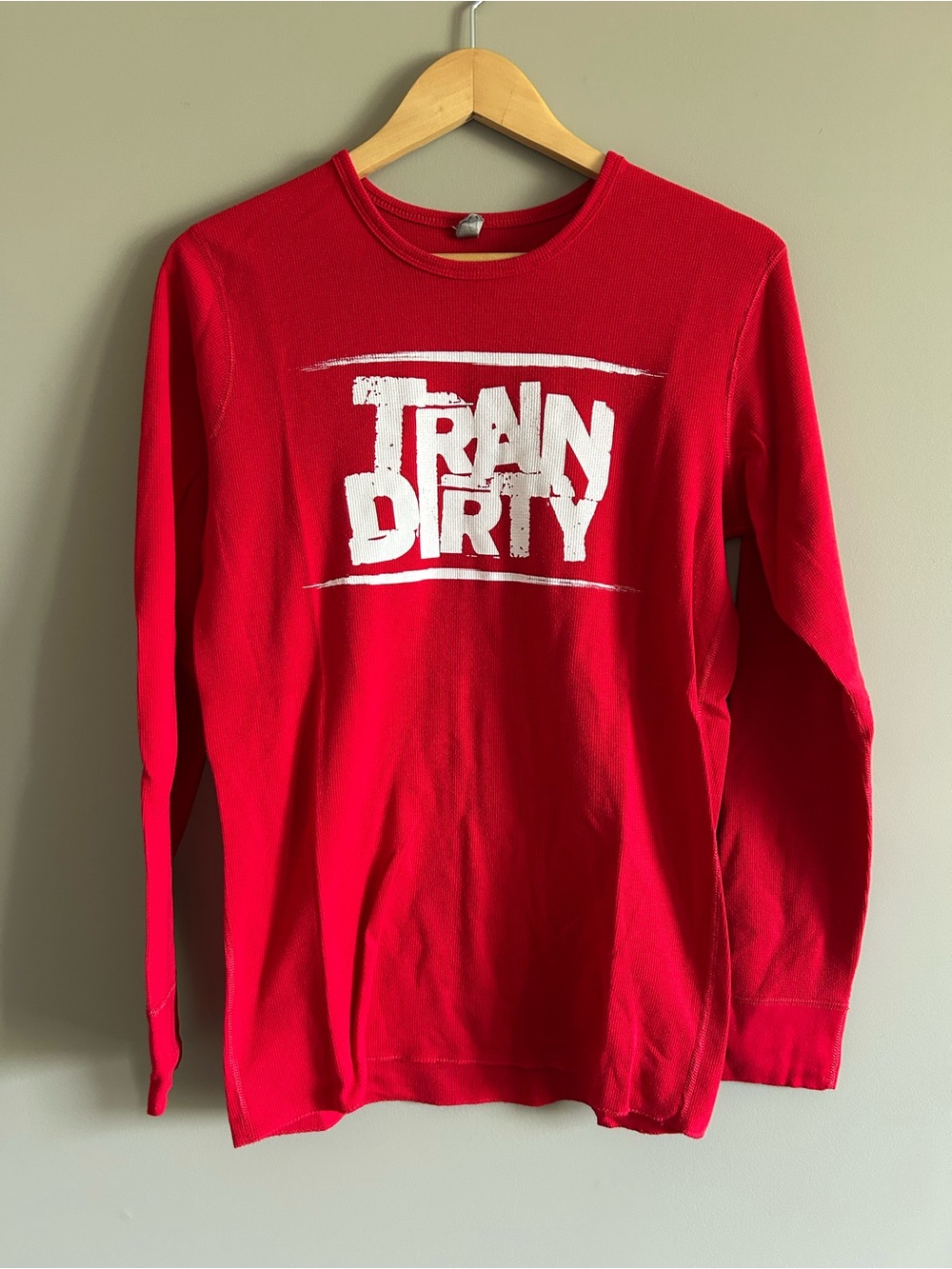 Men's Long-Sleeve Crewneck Tee - Red